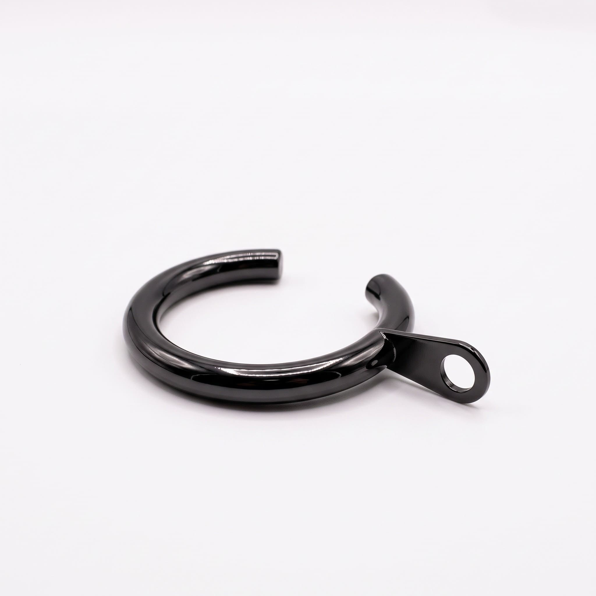 Small Black Iron Metal C Split Passing Pass Over Curtain Rings to fit a Bay Window Curtain Pole 16 to 23mm Rod